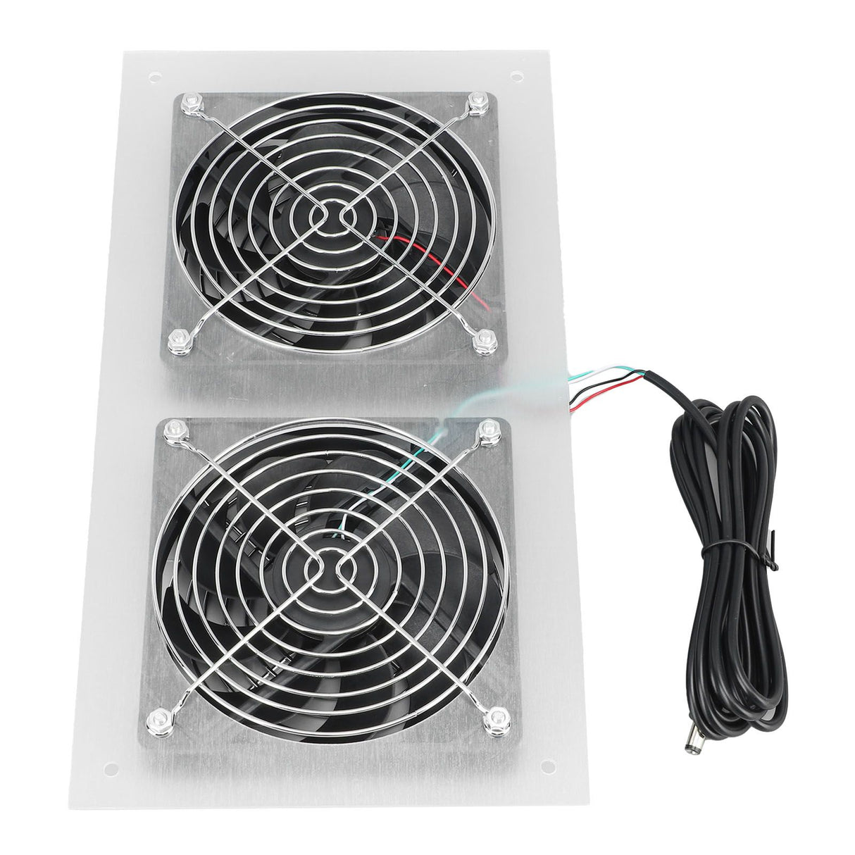 25W Solar Panel Fan Kit IPX65 Waterproof Low Noise Efficient Solar Powered Dual Fan for Chicken Coop Kennel Barn