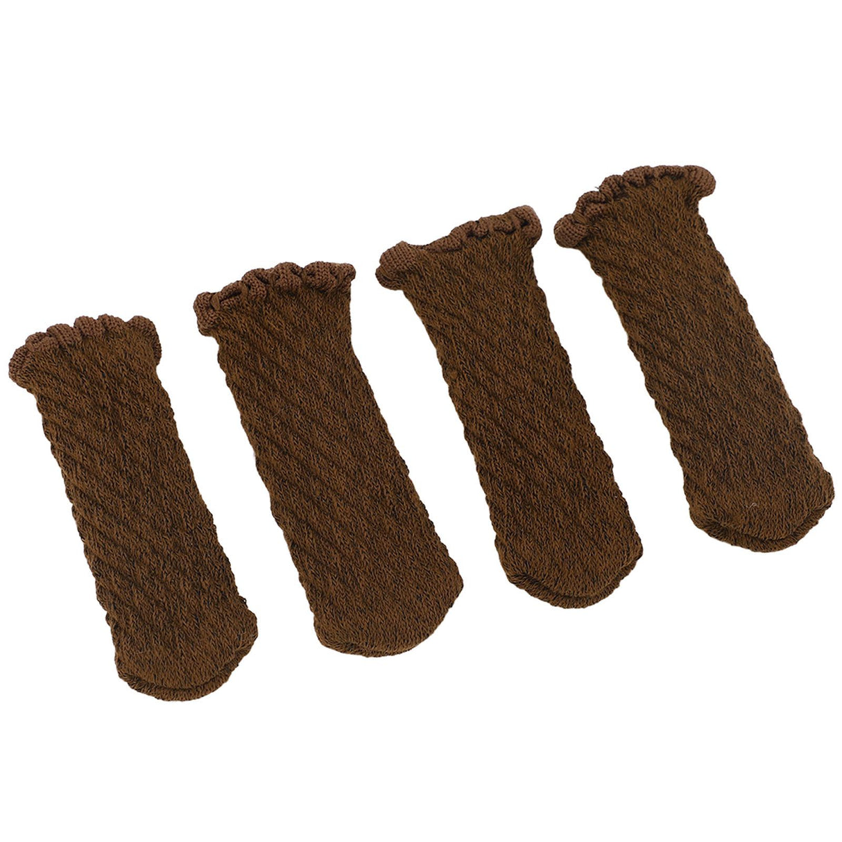 20Pcs Thickened Knitted Table Chair Leg Floor Protectors Covers Furniture Leg Socks for Hardwood Floors Elegant Chocolate