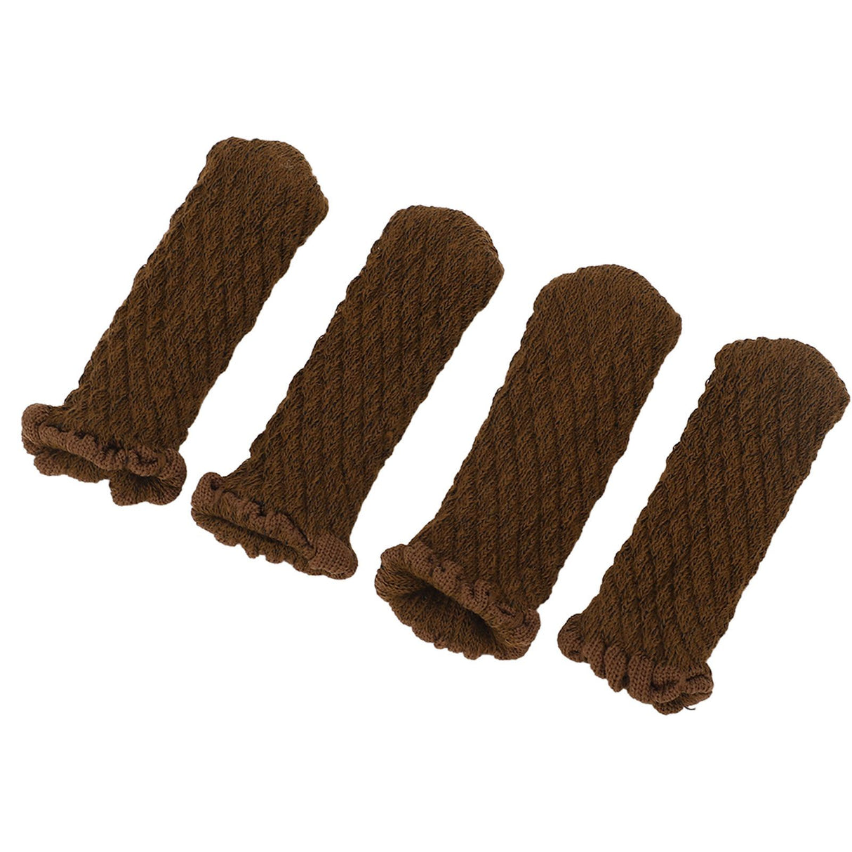 20Pcs Thickened Knitted Table Chair Leg Floor Protectors Covers Furniture Leg Socks for Hardwood Floors Elegant Chocolate