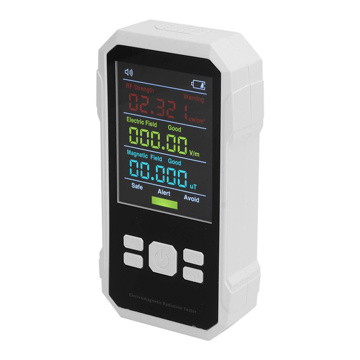 Radiation Detector RF Electric Magnetic Field Strength Detection Handheld Electromagnetic Radiation Meter White