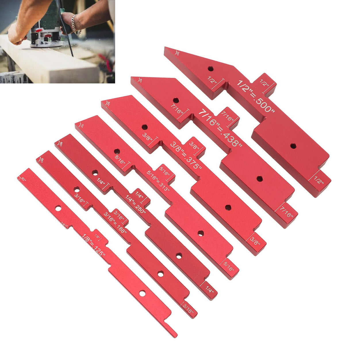 Router Table Setup Bars 7pcs Aluminum Setup Blocks Height Gauge Set for Router Table Saw Accessories Angle Woodworking Set Up