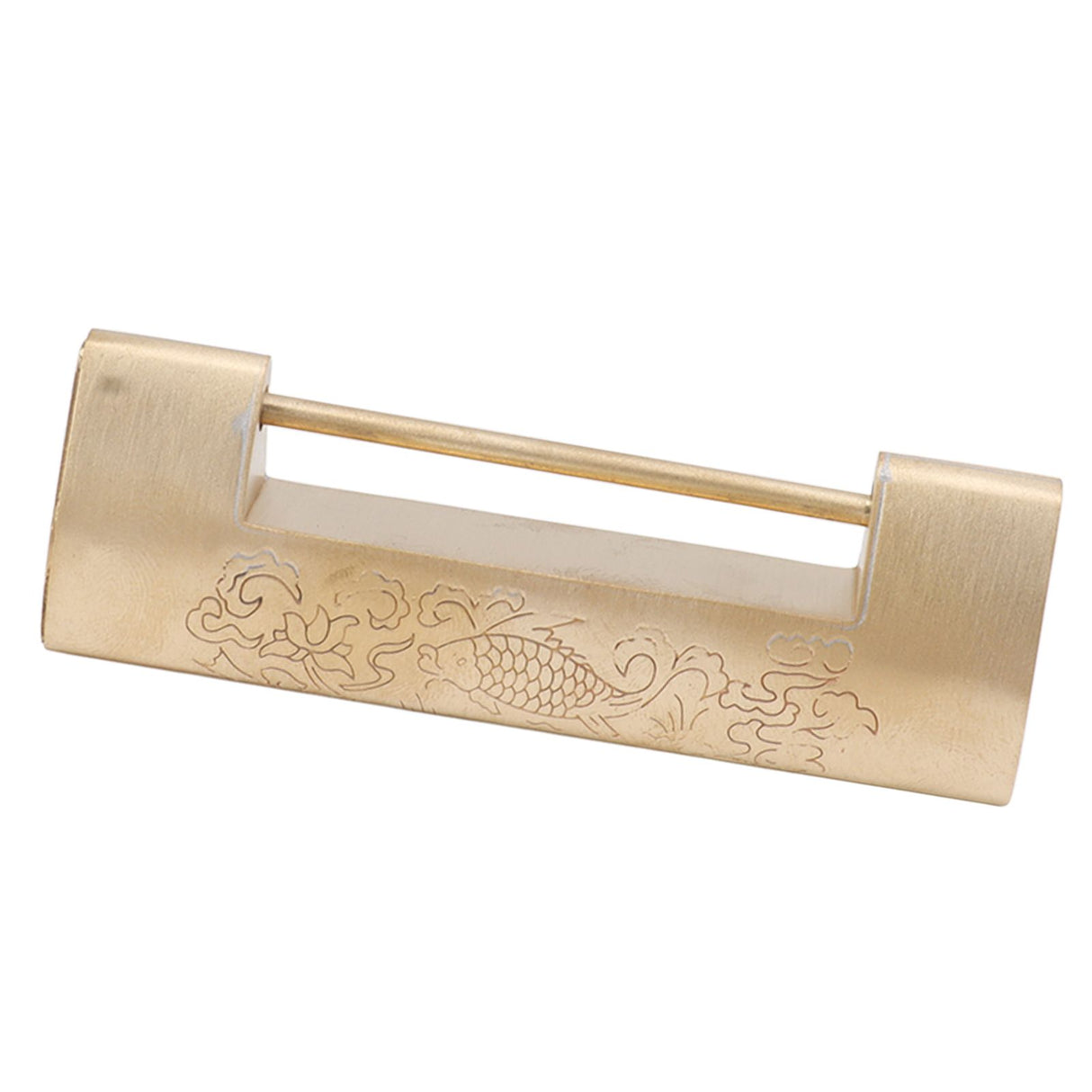 Antique Style Lock Spacing 5.9cm Auspicious Fish Lock Chinese Locks Small Brass Locks Antique Padlock Brass Color