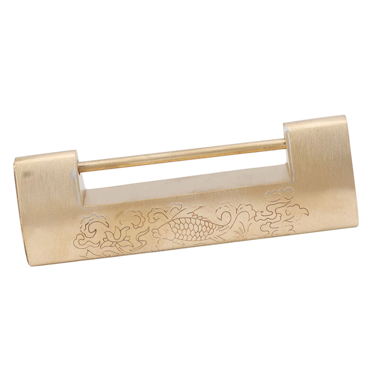 Antique Style Lock Spacing 5.9cm Auspicious Fish Lock Chinese Locks Small Brass Locks Antique Padlock Brass Color