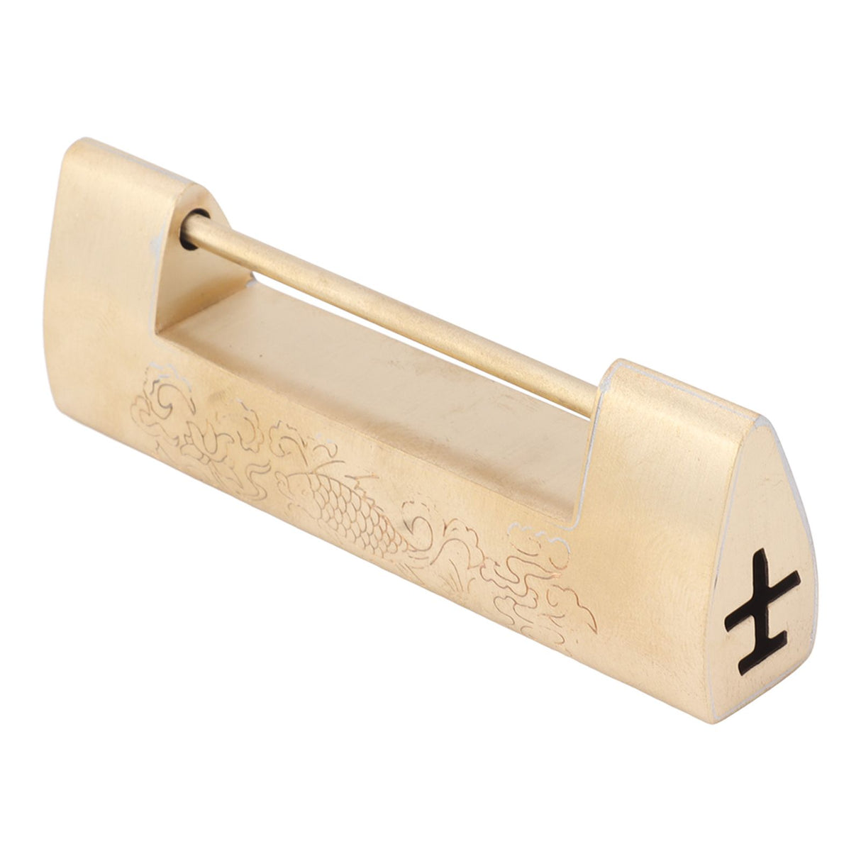 Antique Style Lock Spacing 5.9cm Auspicious Fish Lock Chinese Locks Small Brass Locks Antique Padlock Brass Color