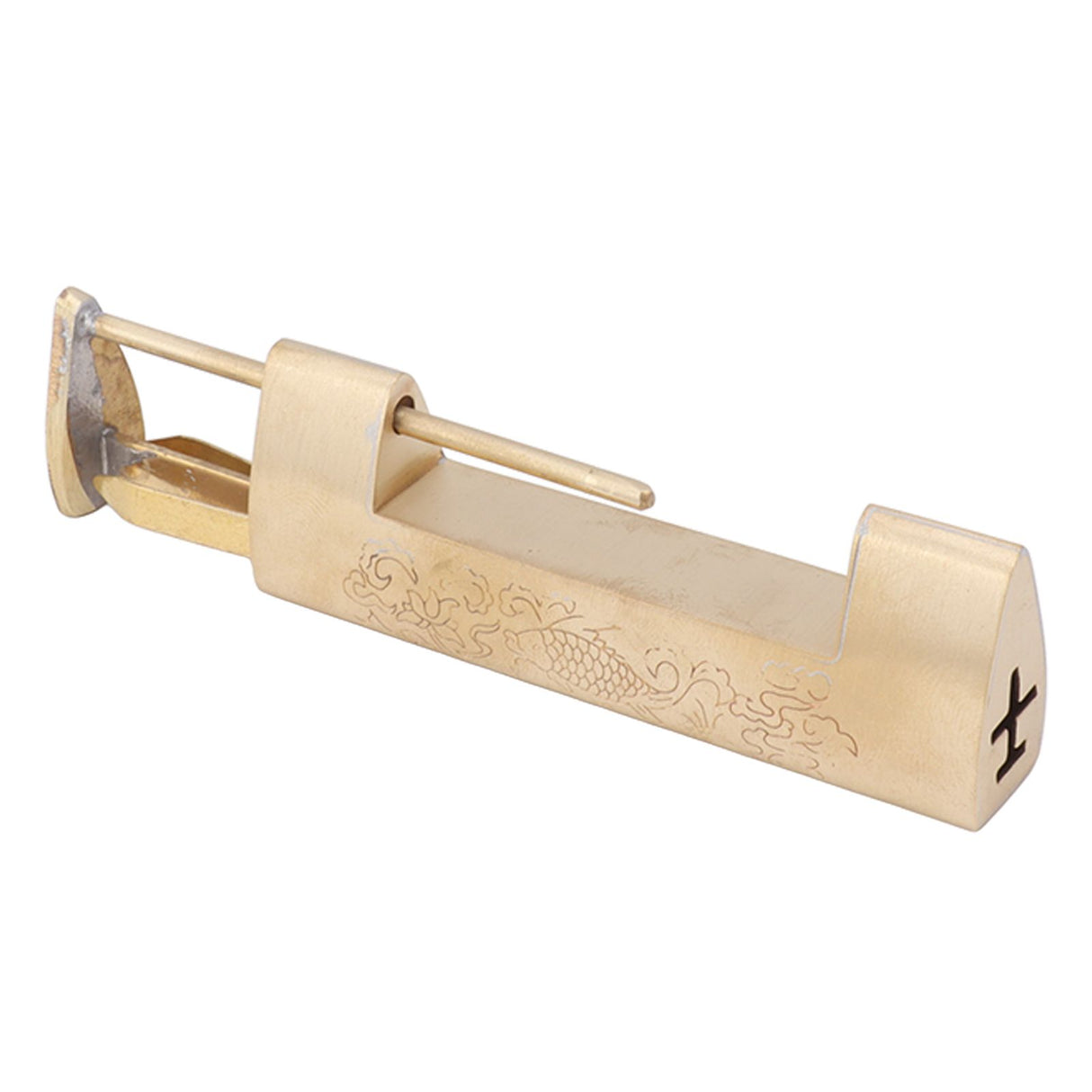 Antique Style Lock Spacing 5.9cm Auspicious Fish Lock Chinese Locks Small Brass Locks Antique Padlock Brass Color