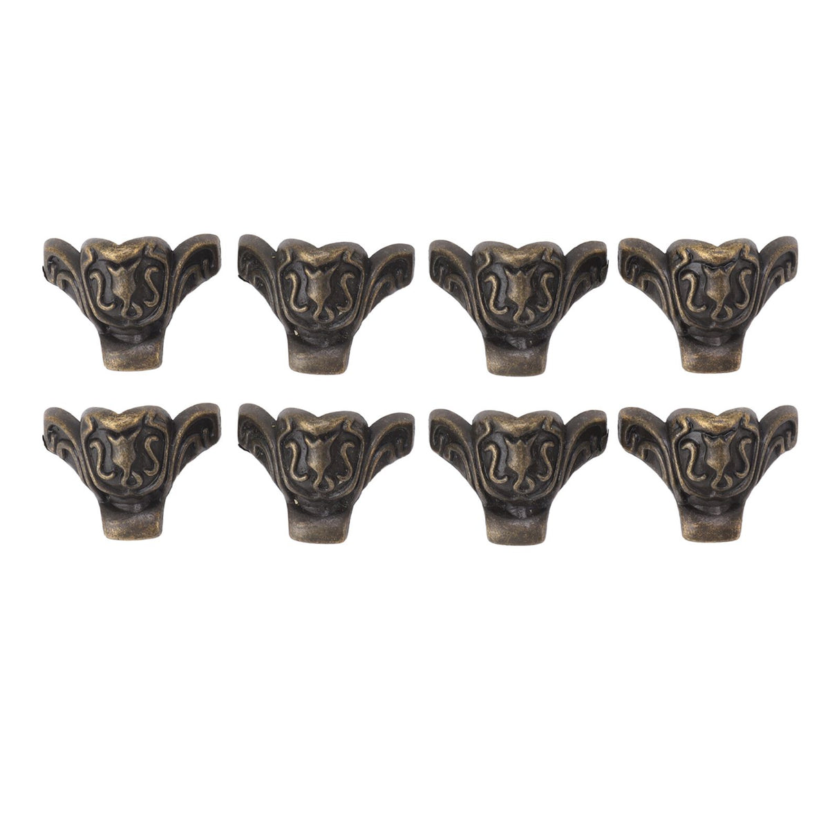 8pcs Jewelry Case Hardware Feet Bronze Zinc Alloy Decorative Legs Corner Protector Feet for Boxes Small Cabinets