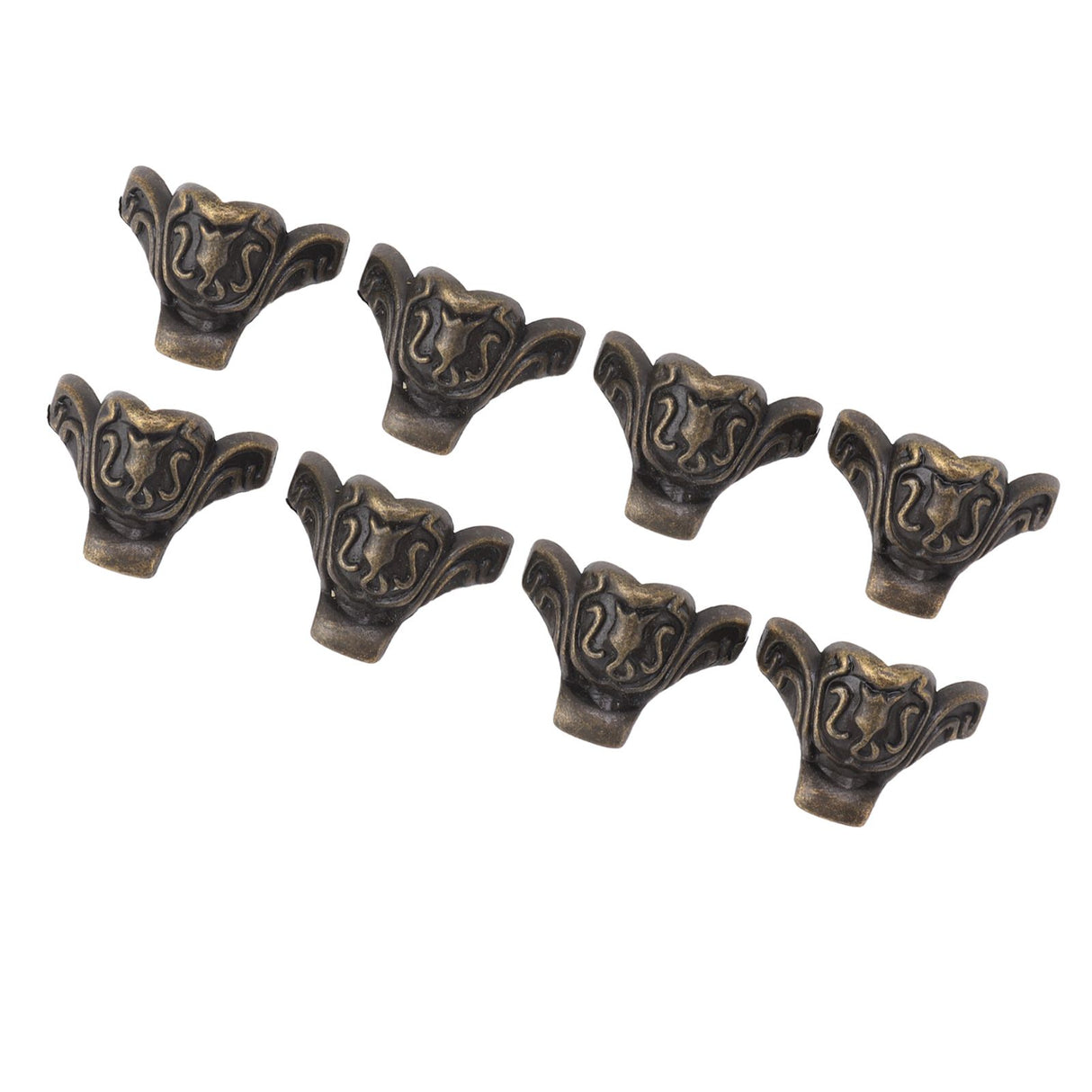 8pcs Jewelry Case Hardware Feet Bronze Zinc Alloy Decorative Legs Corner Protector Feet for Boxes Small Cabinets