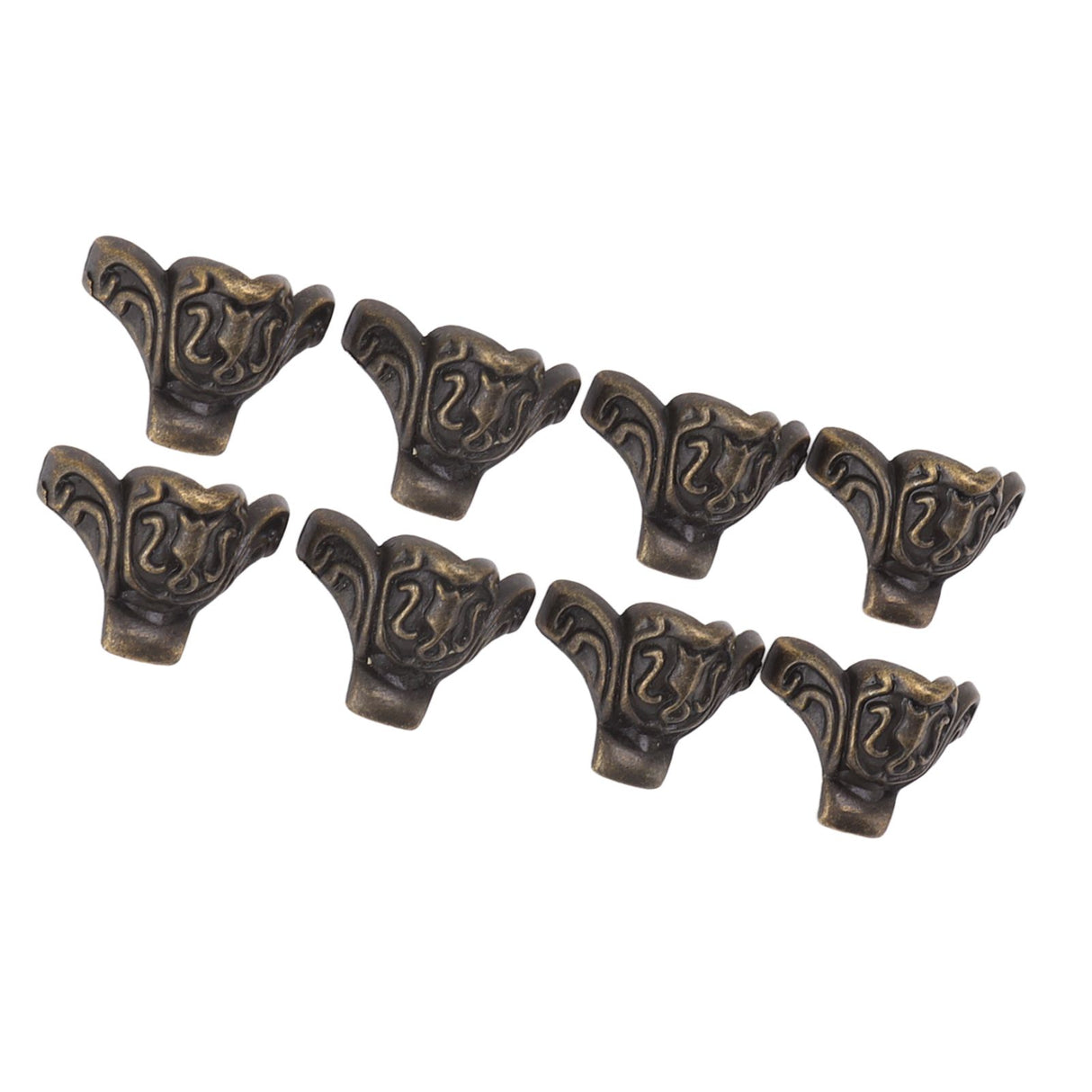 8pcs Jewelry Case Hardware Feet Bronze Zinc Alloy Decorative Legs Corner Protector Feet for Boxes Small Cabinets