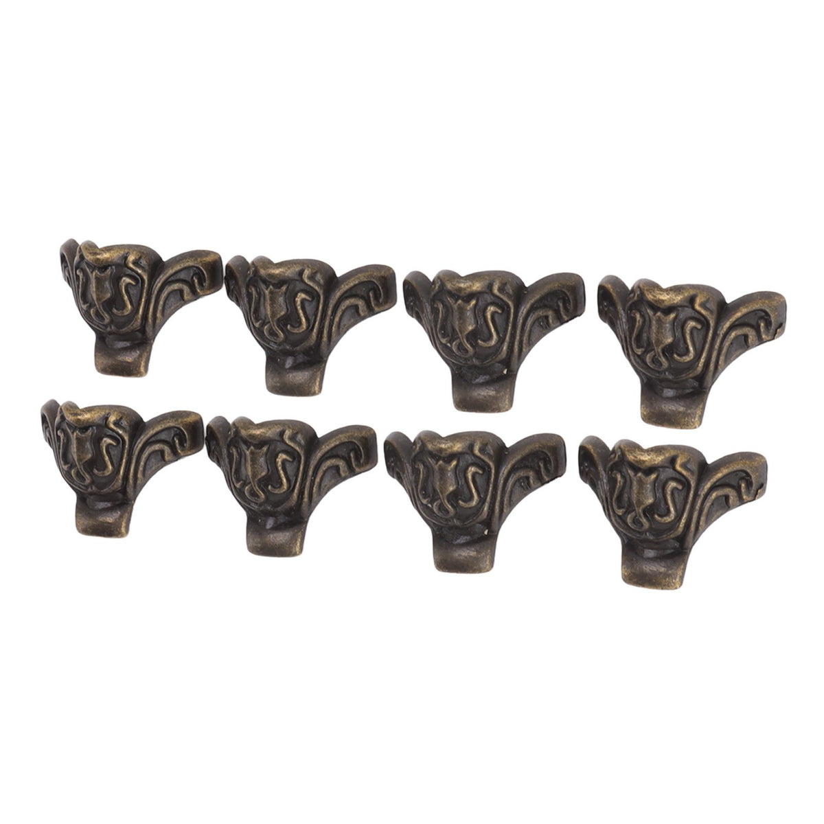 8pcs Jewelry Case Hardware Feet Bronze Zinc Alloy Decorative Legs Corner Protector Feet for Boxes Small Cabinets