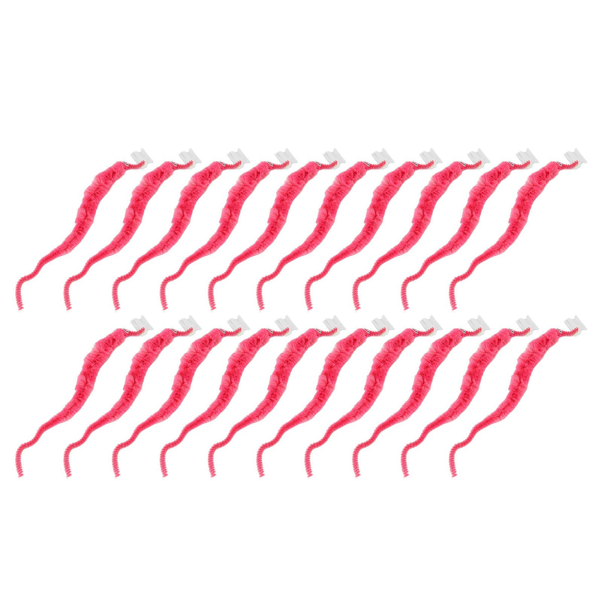 20 Pcs Furry Worm Soft Touch Plush Material Cute Style DIY Compact Portable Fuzzy Worms for Party Pink