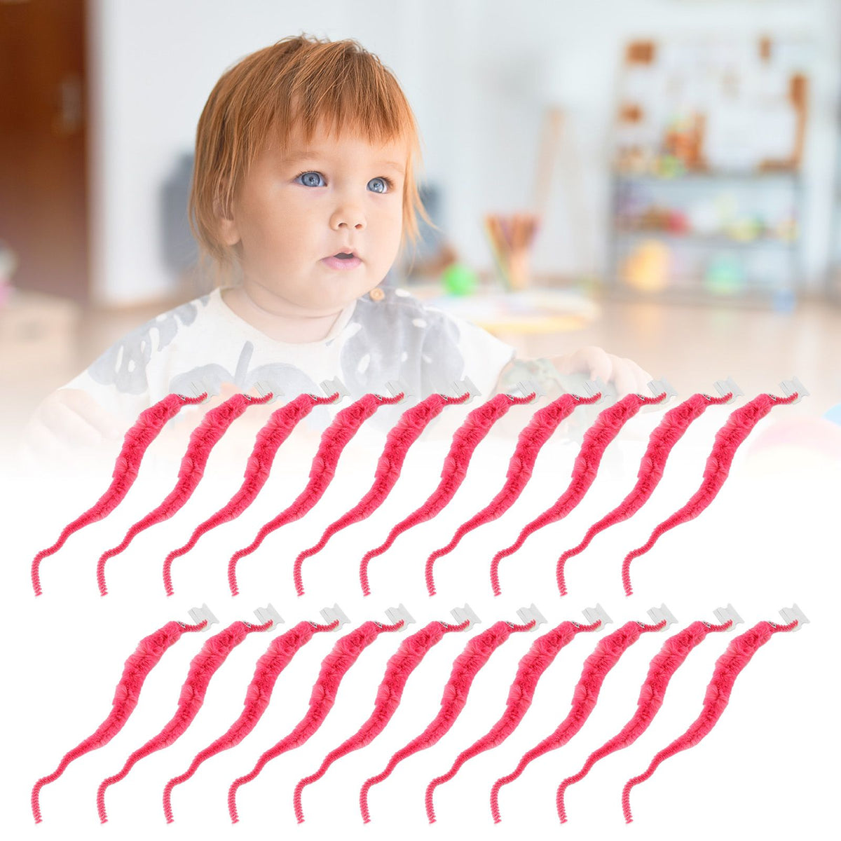 20 Pcs Furry Worm Soft Touch Plush Material Cute Style DIY Compact Portable Fuzzy Worms for Party Pink