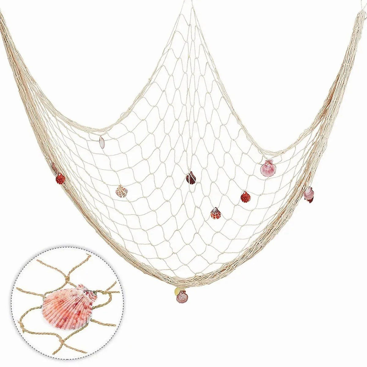 Nautical Decorative Fishing Net Cotton Hand Weaving Mediterranean Style Fishing Net for Party Home Photography Props