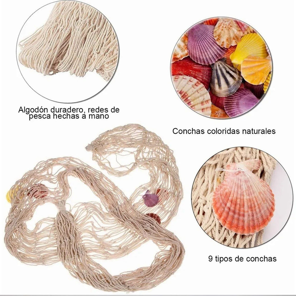 Nautical Decorative Fishing Net Cotton Hand Weaving Mediterranean Style Fishing Net for Party Home Photography Props