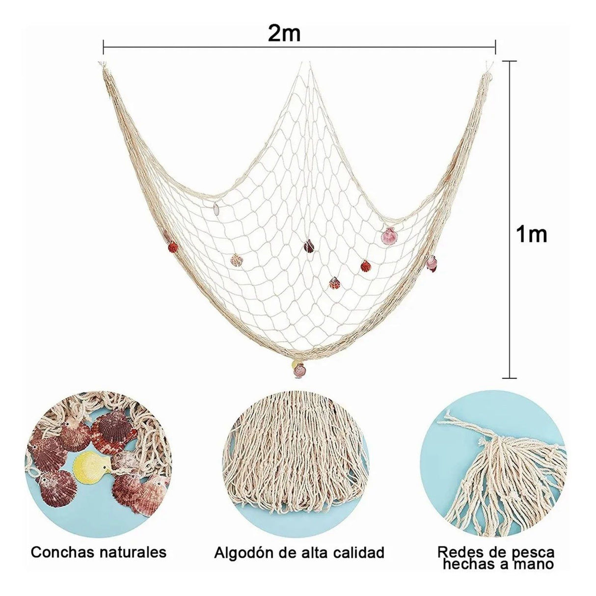 Nautical Decorative Fishing Net Cotton Hand Weaving Mediterranean Style Fishing Net for Party Home Photography Props