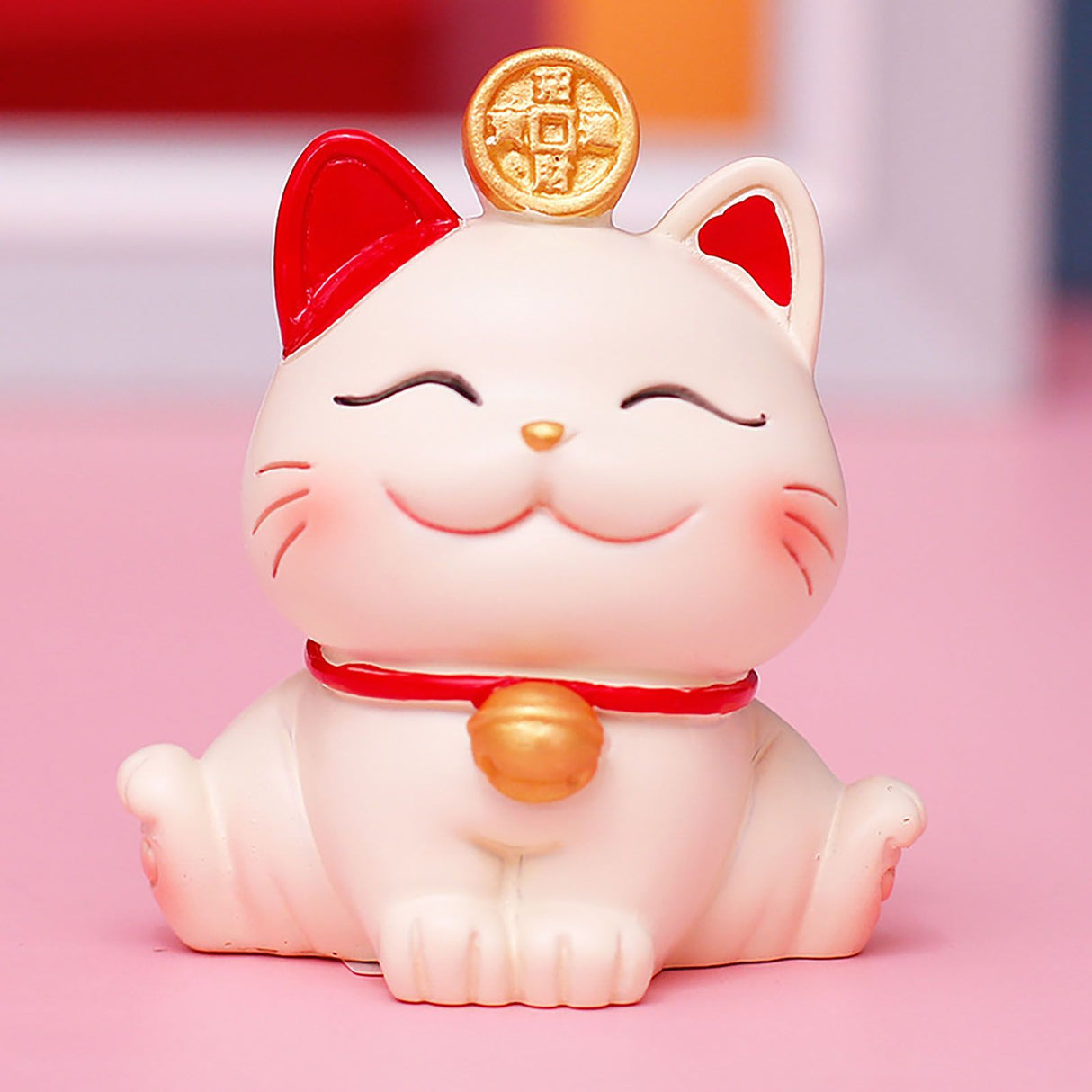 Lucky Cat Ornament Synthetic Resin Fortune Cat Statue Decoration for Home Living Room SJ0001 3
