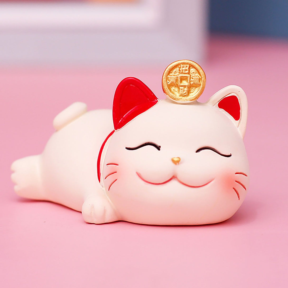 Lucky Cat Ornament Synthetic Resin Fortune Cat Statue Decoration for Home Living Room SJ0001 3