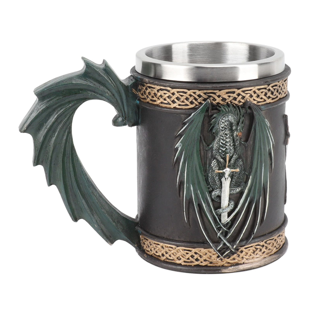 Stainless Steel Mug Innovative Dragon Pirate Retro Style Large Capacity Beer Cup for Beer Coffee Drink Bronzer