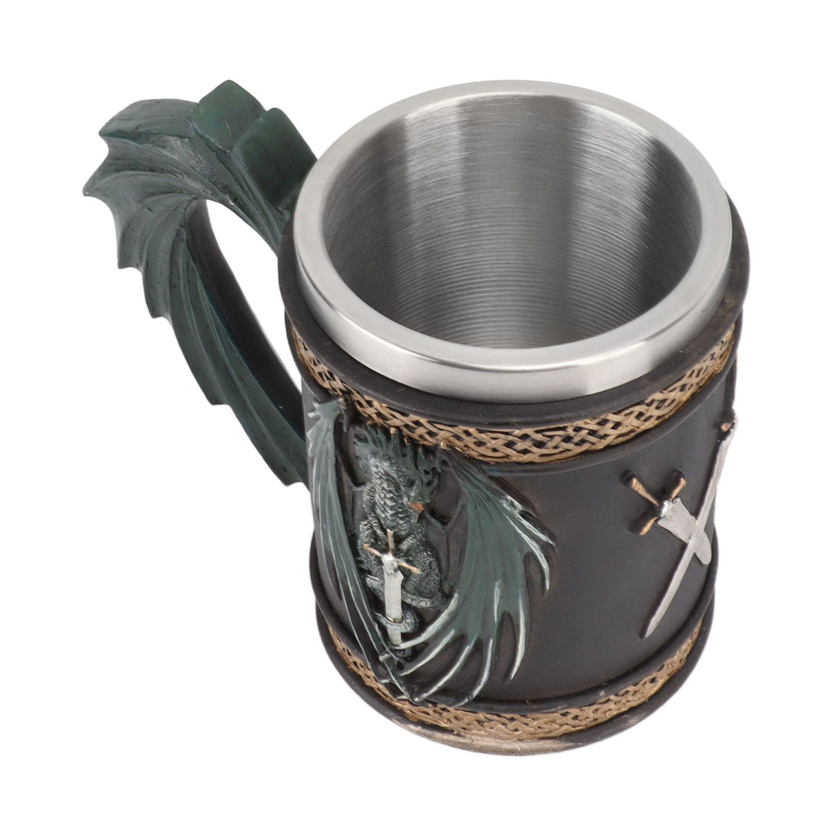 Stainless Steel Mug Innovative Dragon Pirate Retro Style Large Capacity Beer Cup for Beer Coffee Drink Bronzer