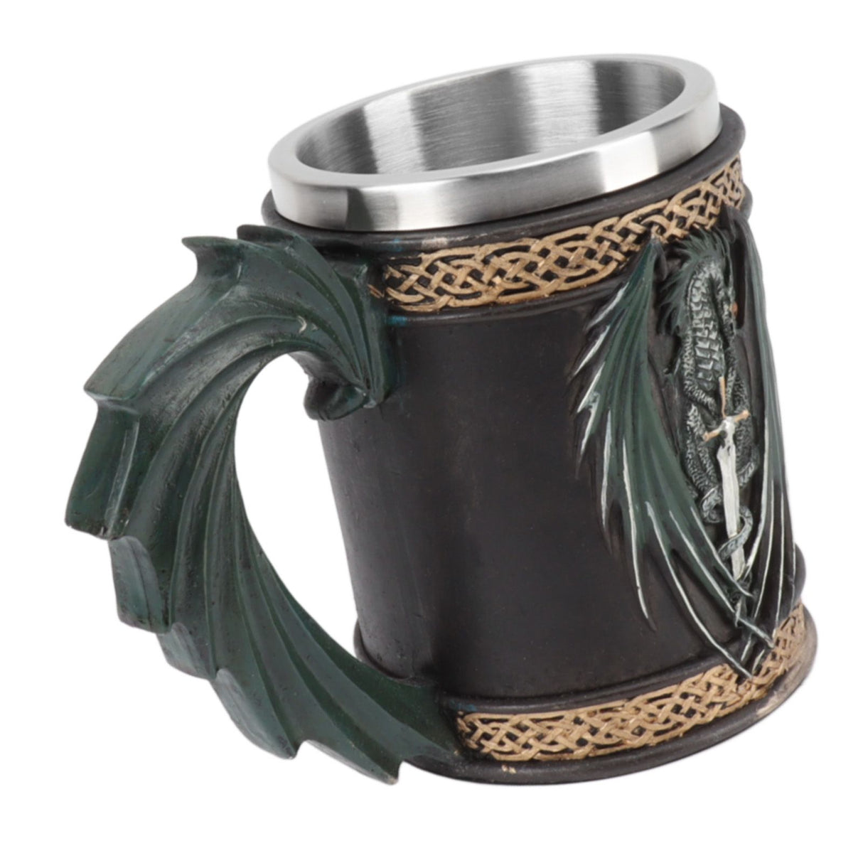 Stainless Steel Mug Innovative Dragon Pirate Retro Style Large Capacity Beer Cup for Beer Coffee Drink Bronzer