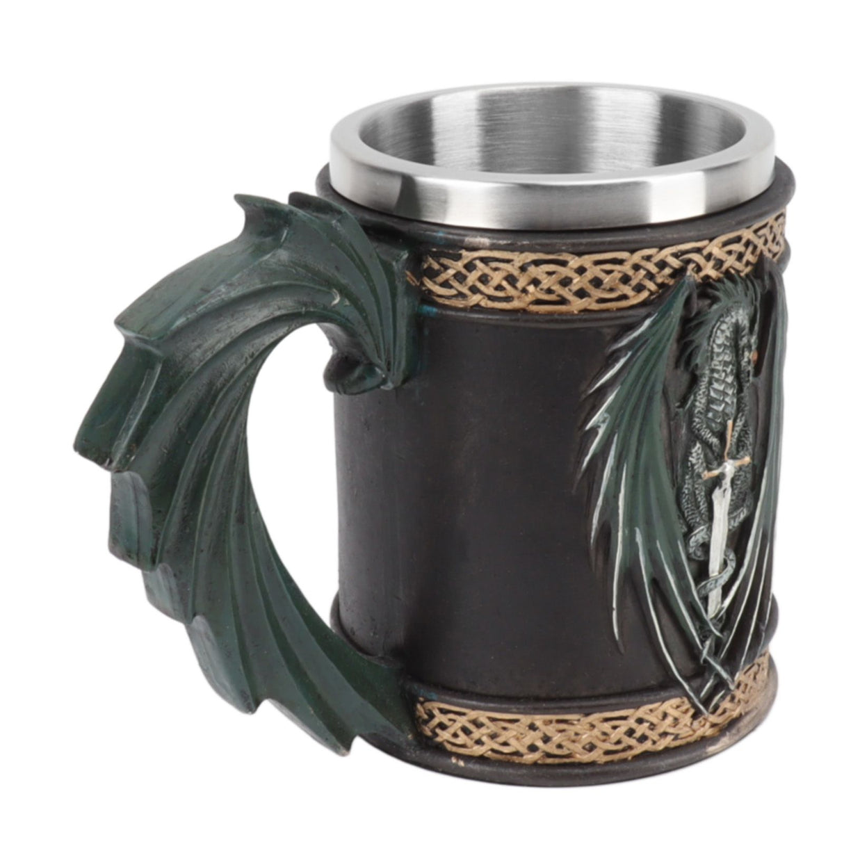 Stainless Steel Mug Innovative Dragon Pirate Retro Style Large Capacity Beer Cup for Beer Coffee Drink Bronzer
