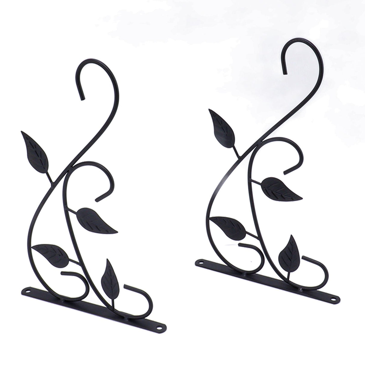 2pcs Hanging Plant Bracket Heavy Duty Rust Resistant Durable Iron Art Outdoor Planter Hanger Hooks Black