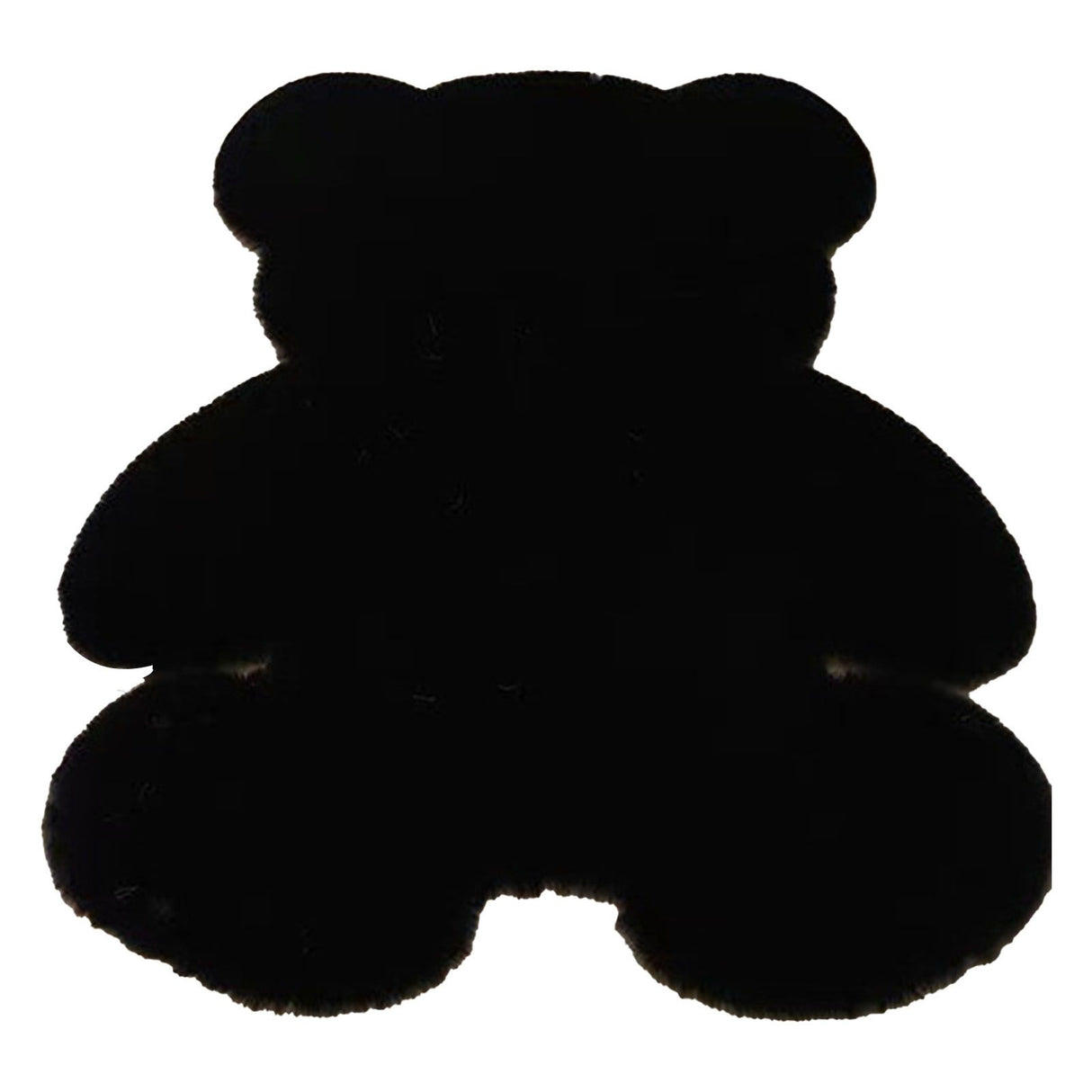 Cute Bedroom Rug Soft Bear Shaped Shaggy Floor Mat for Kids Teen Girls Room Floor Living Room Black 45x60