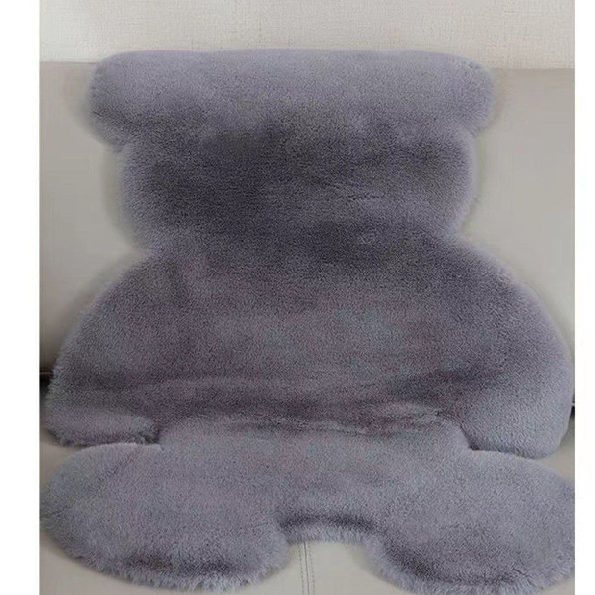 Cute Bedroom Rug Soft Bear Shaped Shaggy Floor Mat for Kids Teen Girls Room Floor Living Room Gray 45x60