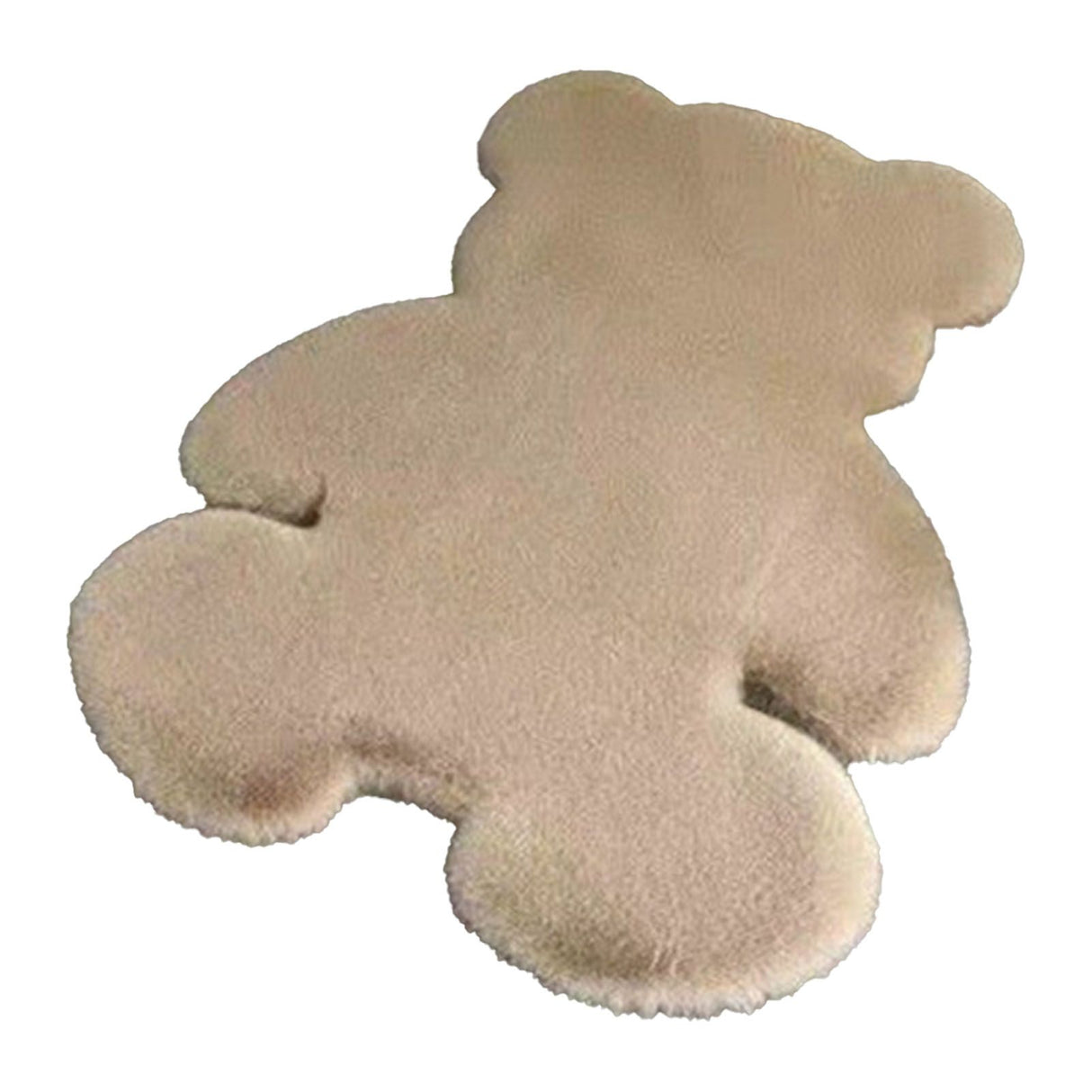 Cute Bedroom Rug Soft Bear Shaped Shaggy Floor Mat for Kids Teen Girls Room Floor Living Room Khaki 45x60