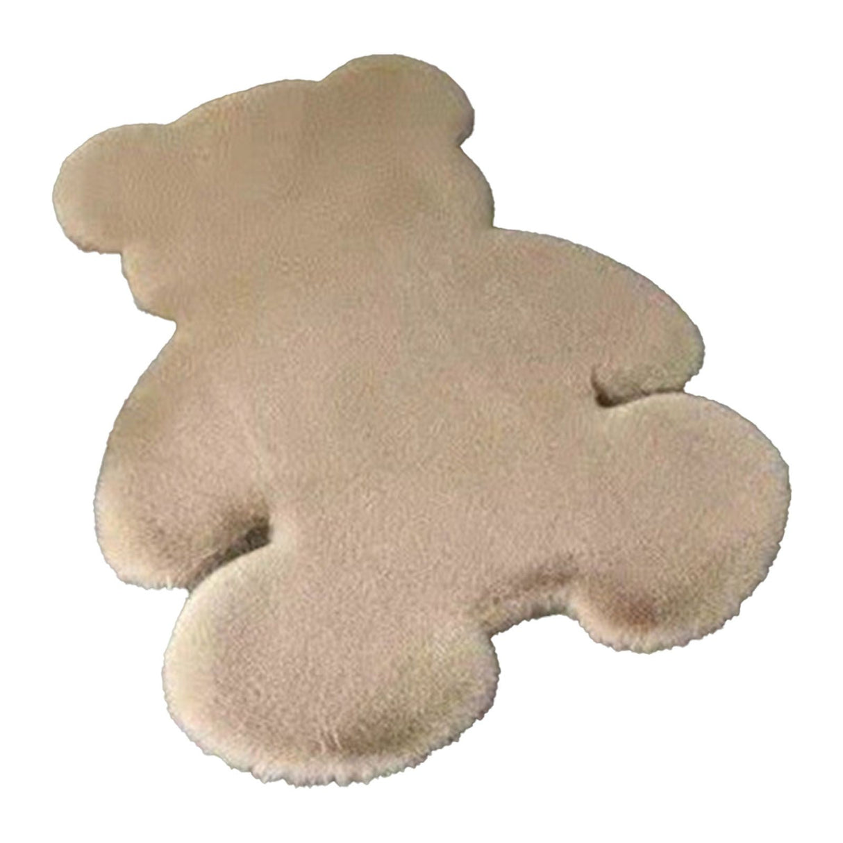 Cute Bedroom Rug Soft Bear Shaped Shaggy Floor Mat for Kids Teen Girls Room Floor Living Room Khaki 45x60
