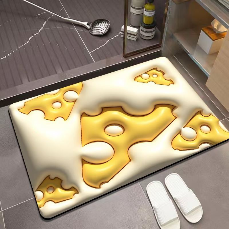 Diatomaceous Earth Floor Mat 3D Visual Water Absorbent Fast Drying Floor Mat for Bathroom H4