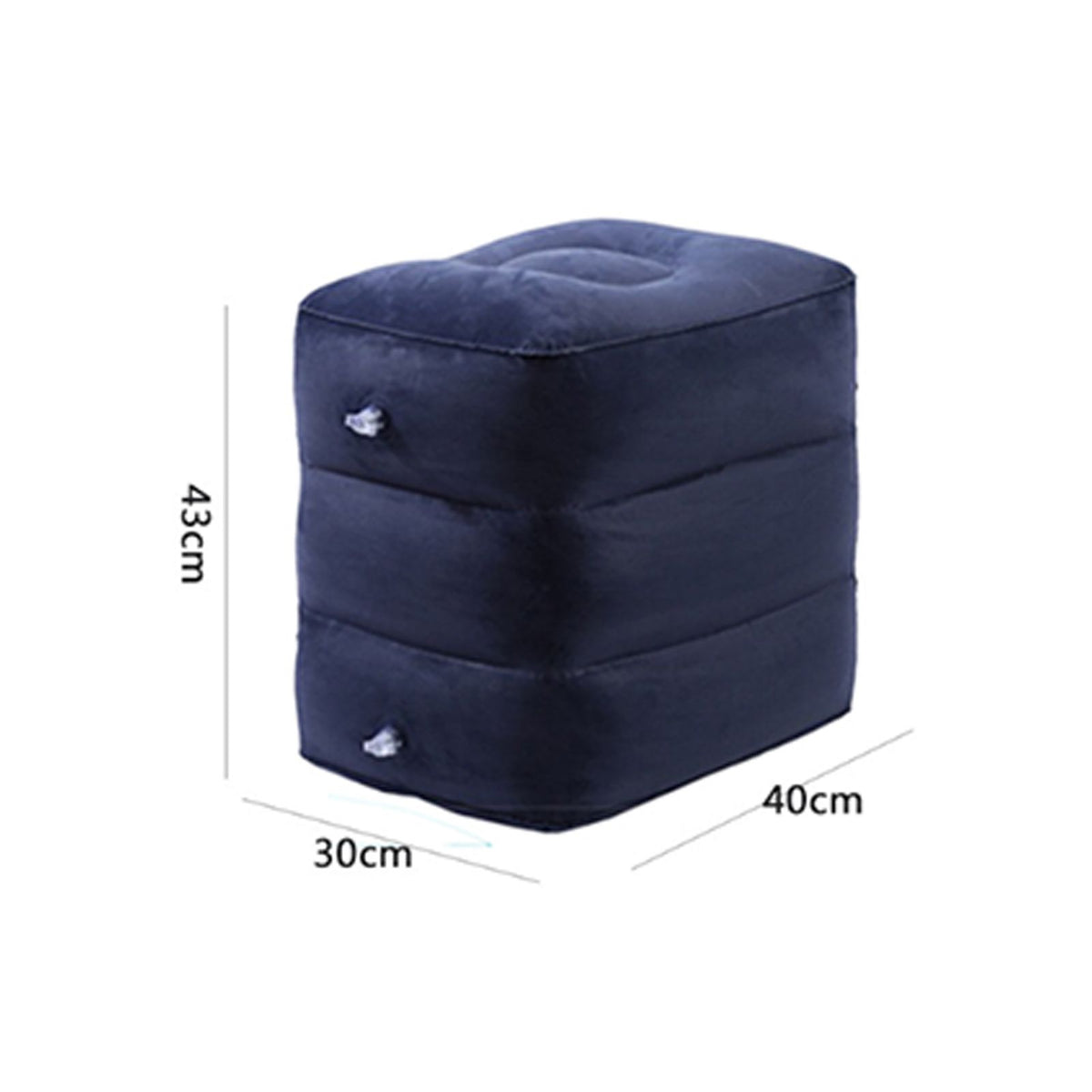 7pcs Inflatable Travel Foot Rest Pillow Height Adjustable 3 Layers Kids Airplane Bed for Airplane Car Bus Travel Navy Blue