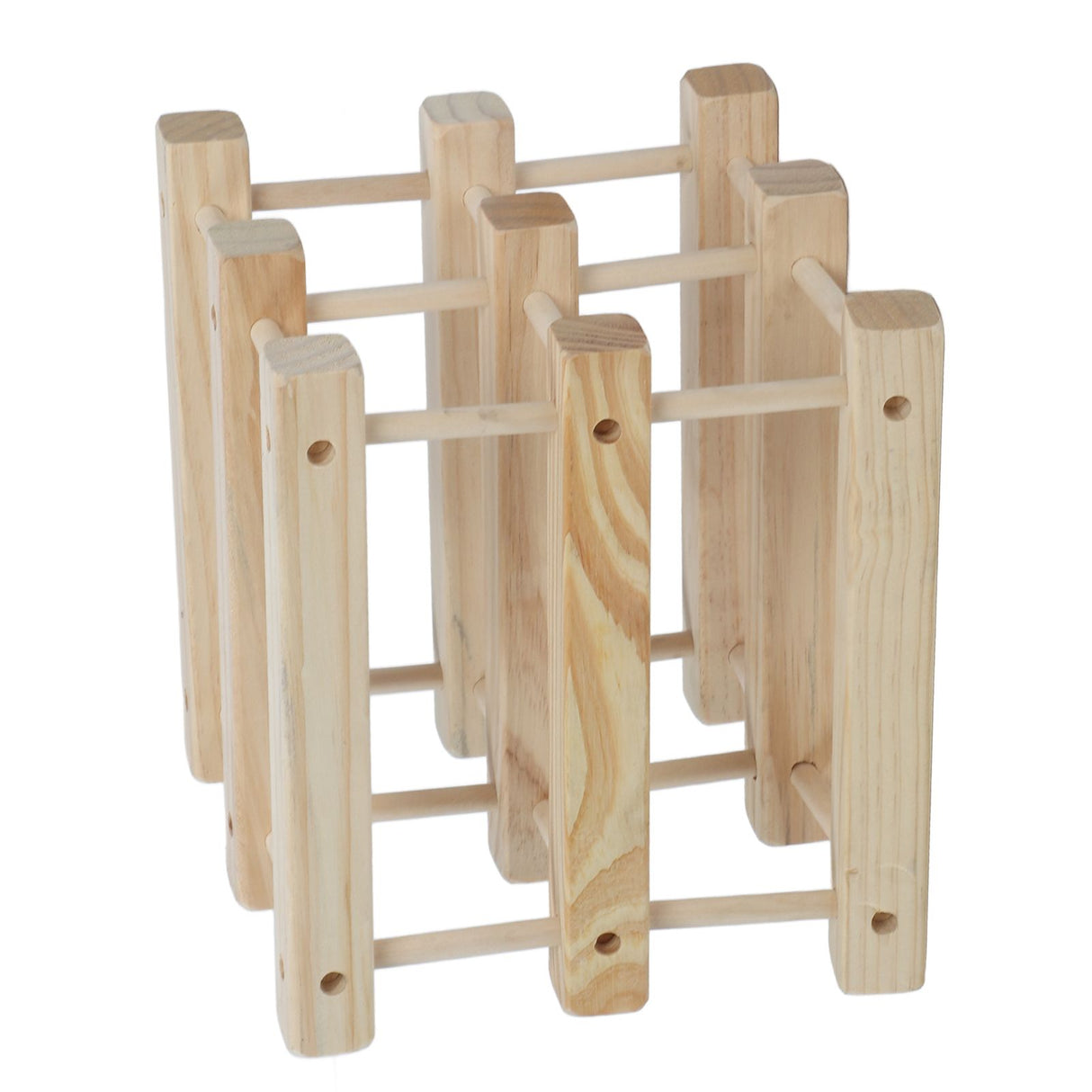 Wine Rack Wood Stackable Modular Wine Rack Wine Holder Free Standing For Kitchen Bar Countertop 6 Bottle