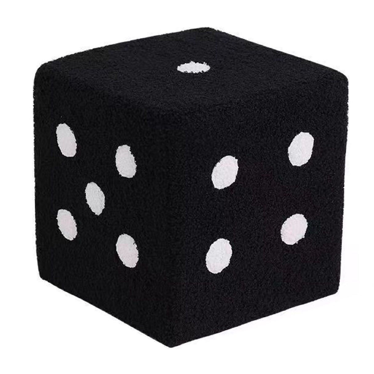 Foot Stool Soft Comfortable Simple Warm Sturdy Base Cube Stool for Home Living Room Bedroom Black 20x20x20cm