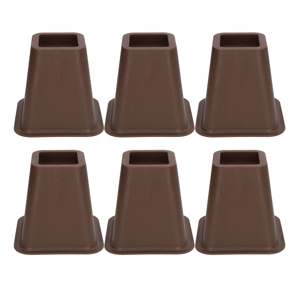 6 Pcs Furniture Risers Plastic Antislip Bed Risers Wood Grain for Storage Desk Sofa Chair Washing Machine