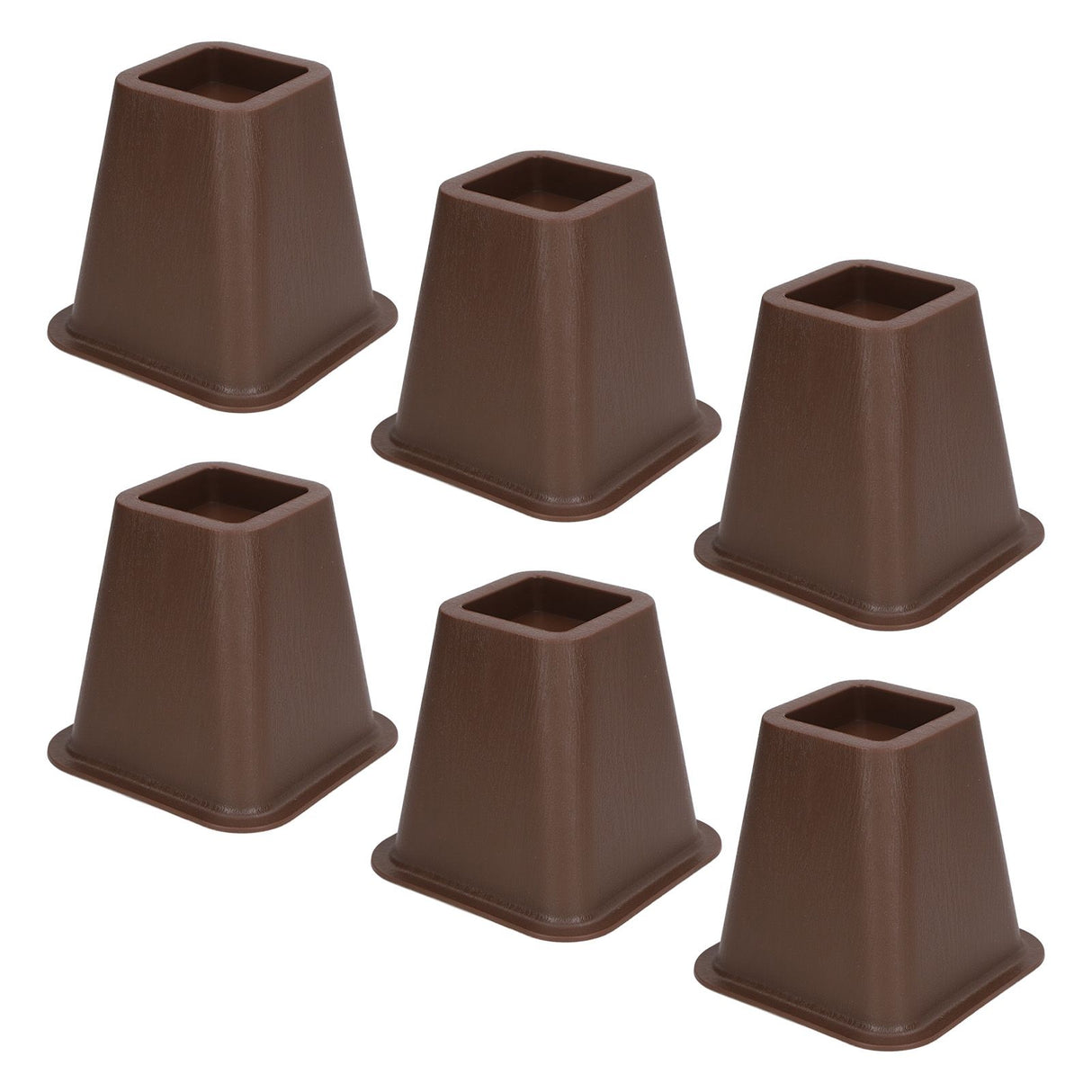 6 Pcs Furniture Risers Plastic Antislip Bed Risers Wood Grain for Storage Desk Sofa Chair Washing Machine