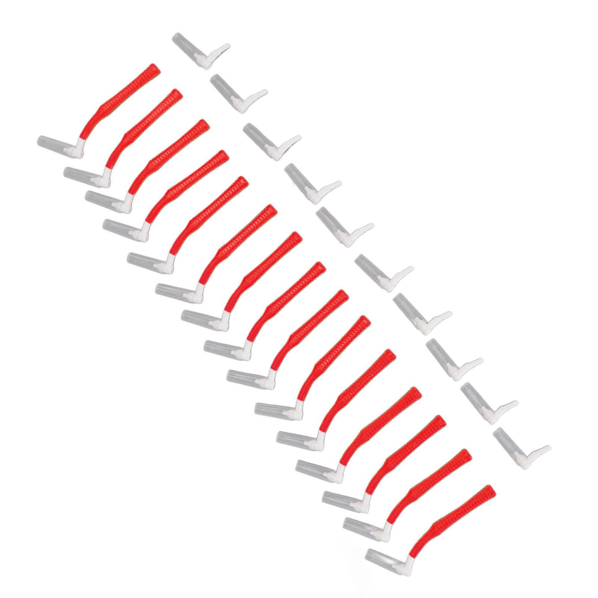 25Pcs L Shape Push Pull Interdental Brush Oral Care Teeth Whitening Dental Tooth Pick Tooth Orthodontic Cleaning Brush Red
