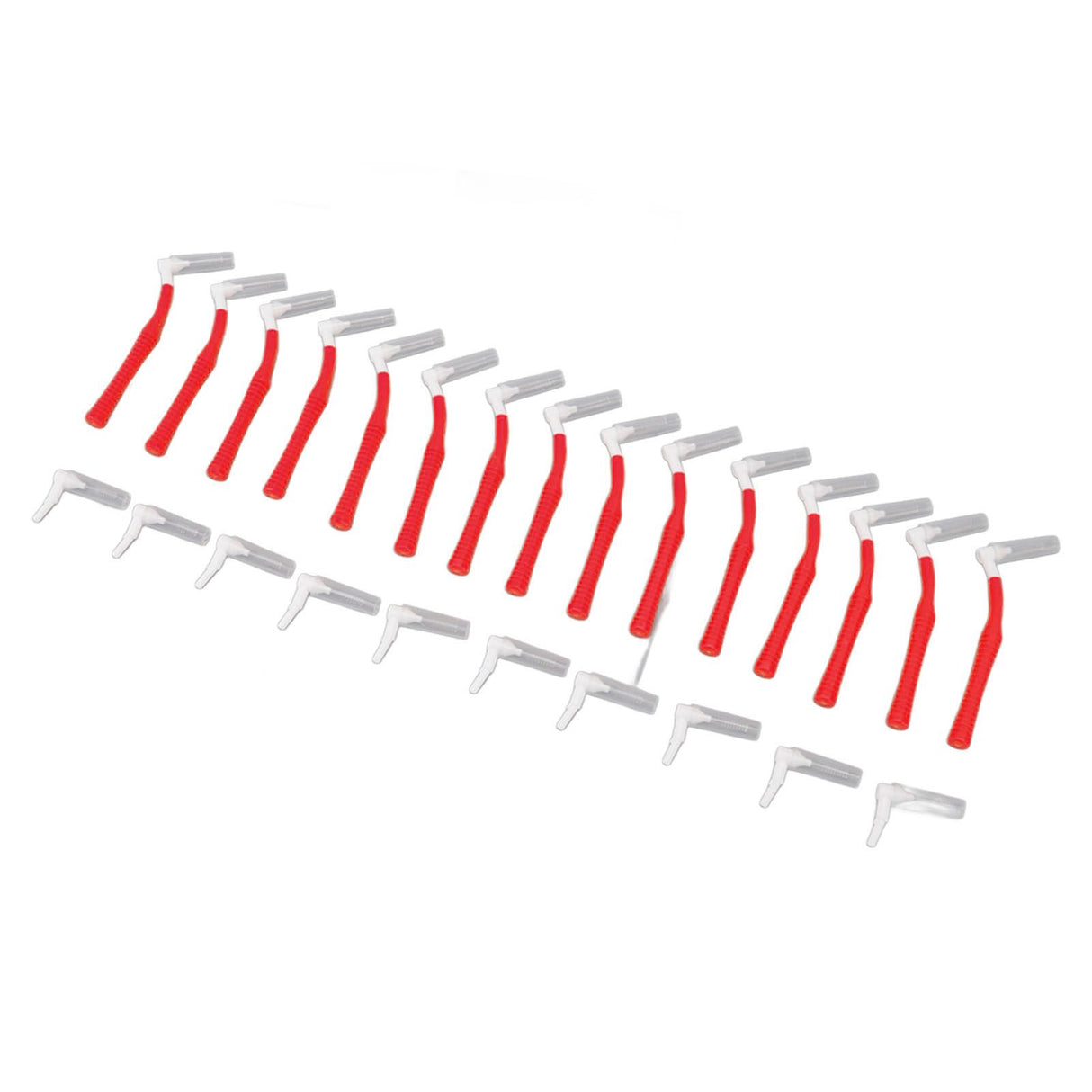 25Pcs L Shape Push Pull Interdental Brush Oral Care Teeth Whitening Dental Tooth Pick Tooth Orthodontic Cleaning Brush Red
