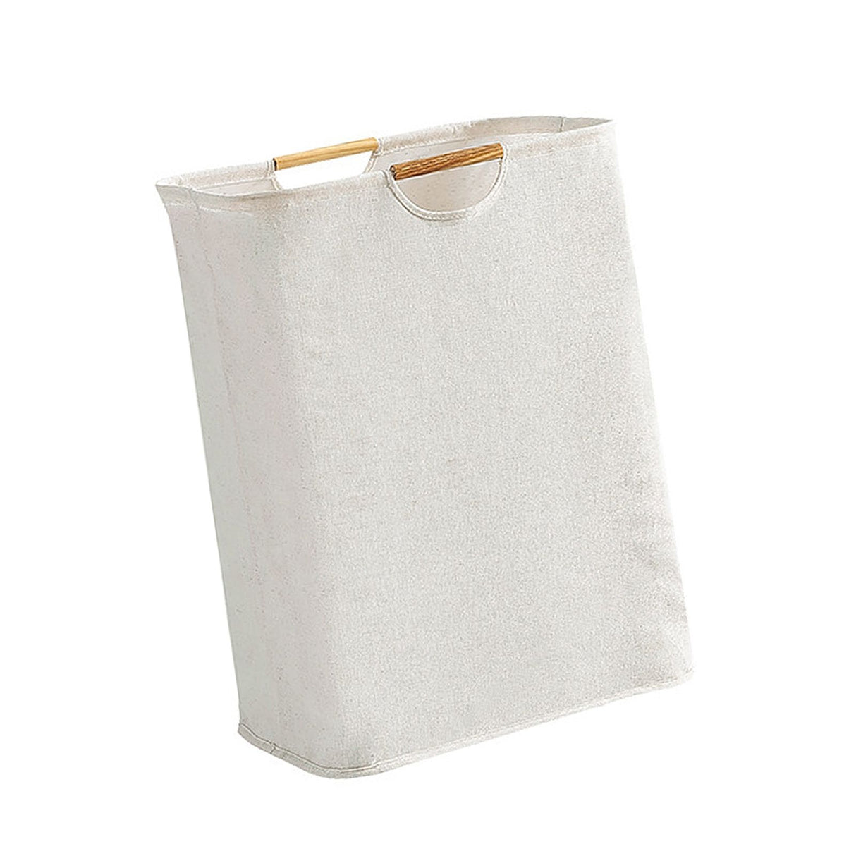 Large Laundry Basket Waterproof Collapsible Laundry Hamper with Wooden Handle for Household Bathroom L 56cm