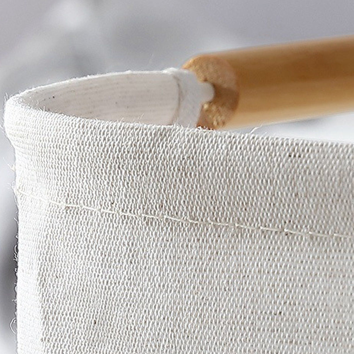 Large Laundry Basket Waterproof Collapsible Laundry Hamper with Wooden Handle for Household Bathroom L 56cm