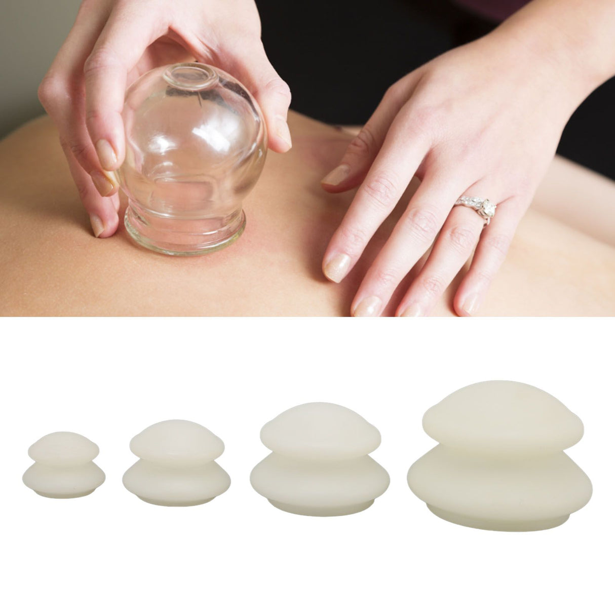 4 Pcs Cupping Therapy Sets Vacuum Suction Cupping Cups Strong Suction for Skin Care Relax Promote Good Night Sleep