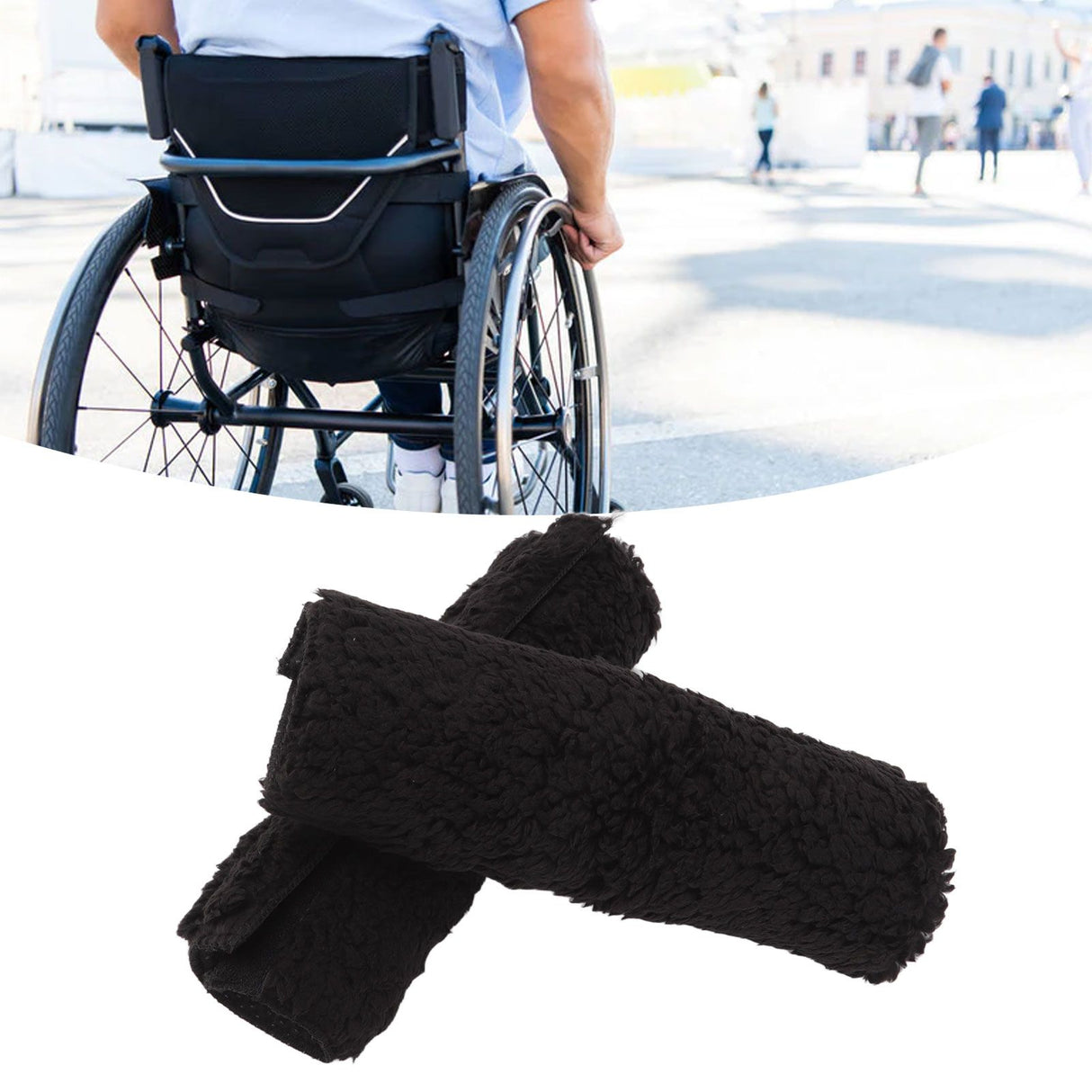 2Pcs Wheelchair Armrest Pads Anti Slip Warm Berber Fleece Armrest Cover for Office Chair Computer Gaming Desk Chairs