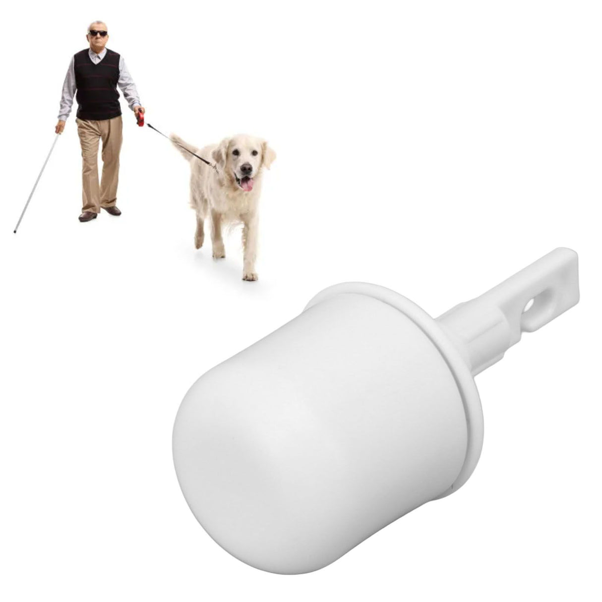 Blind Walking Cane Tip ABS Touchdown Lighting Self Standing Cane Roller Tip with Light for Travel Hiking