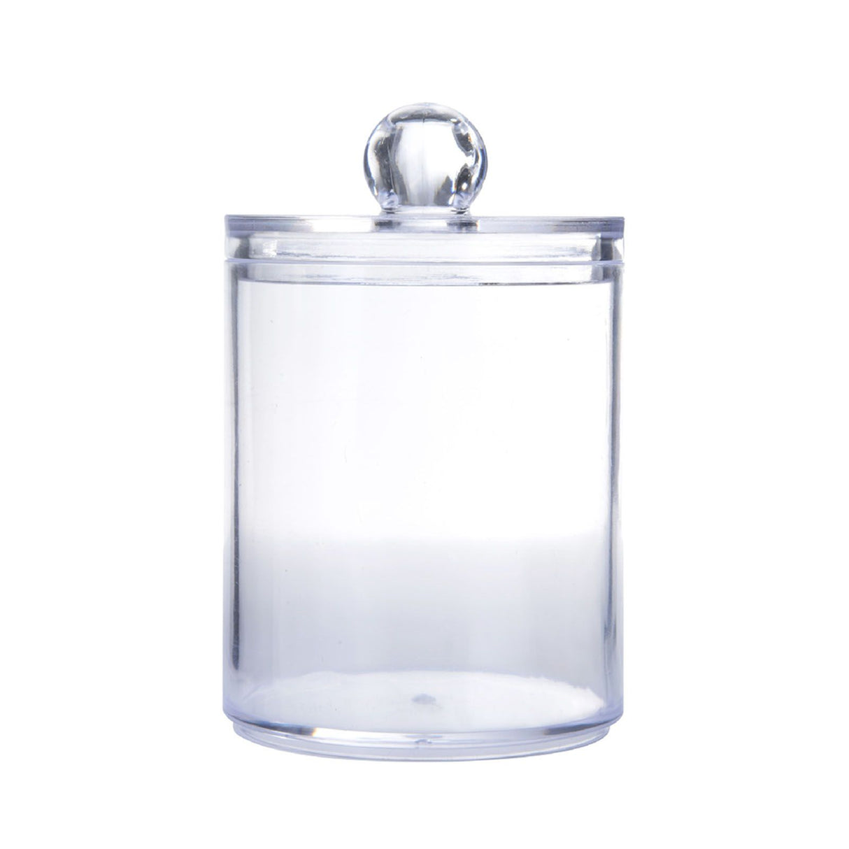 4Pcs Storage Jar Clear Round PS Plastic Bathroom Canister Set for Qtips Cotton Swabs Balls Cosmetic Pads