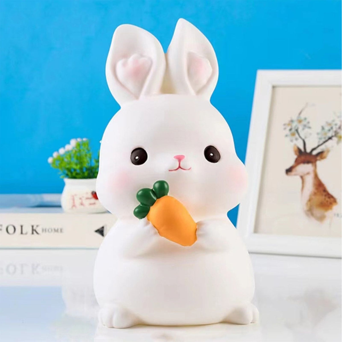 Kids Piggy Bank Cute Cartoon Money Coin Bank Anti Fall Vinyl Resin Money Bank for Boys Girls Bunny