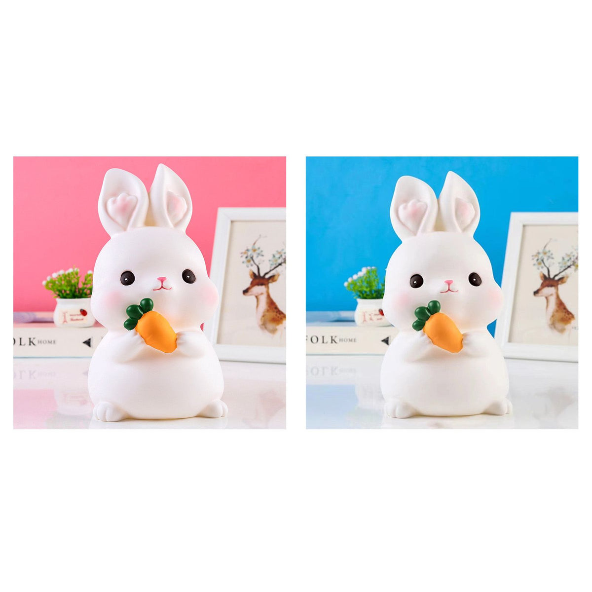 Kids Piggy Bank Cute Cartoon Money Coin Bank Anti Fall Vinyl Resin Money Bank for Boys Girls Bunny