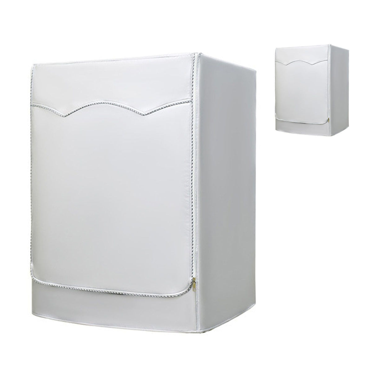 Washing Machine Cover Waterproof Dustproof Sunscreen for Fully Automatic Washer Silvering Oxford Cloth Piping Zipper L
