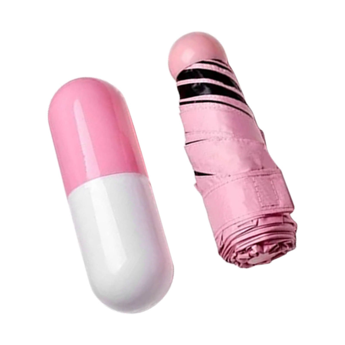 Pocket Umbrella Mini Compact Foldable Umbrella Pink for Sunny and Rainny Days 6 Umbrella Ribs