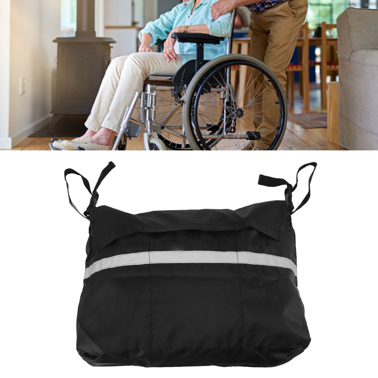 Walker Pouch Bag Polyester Foldable Wheelchair Backpack Carry Bag for Seniors Elderly