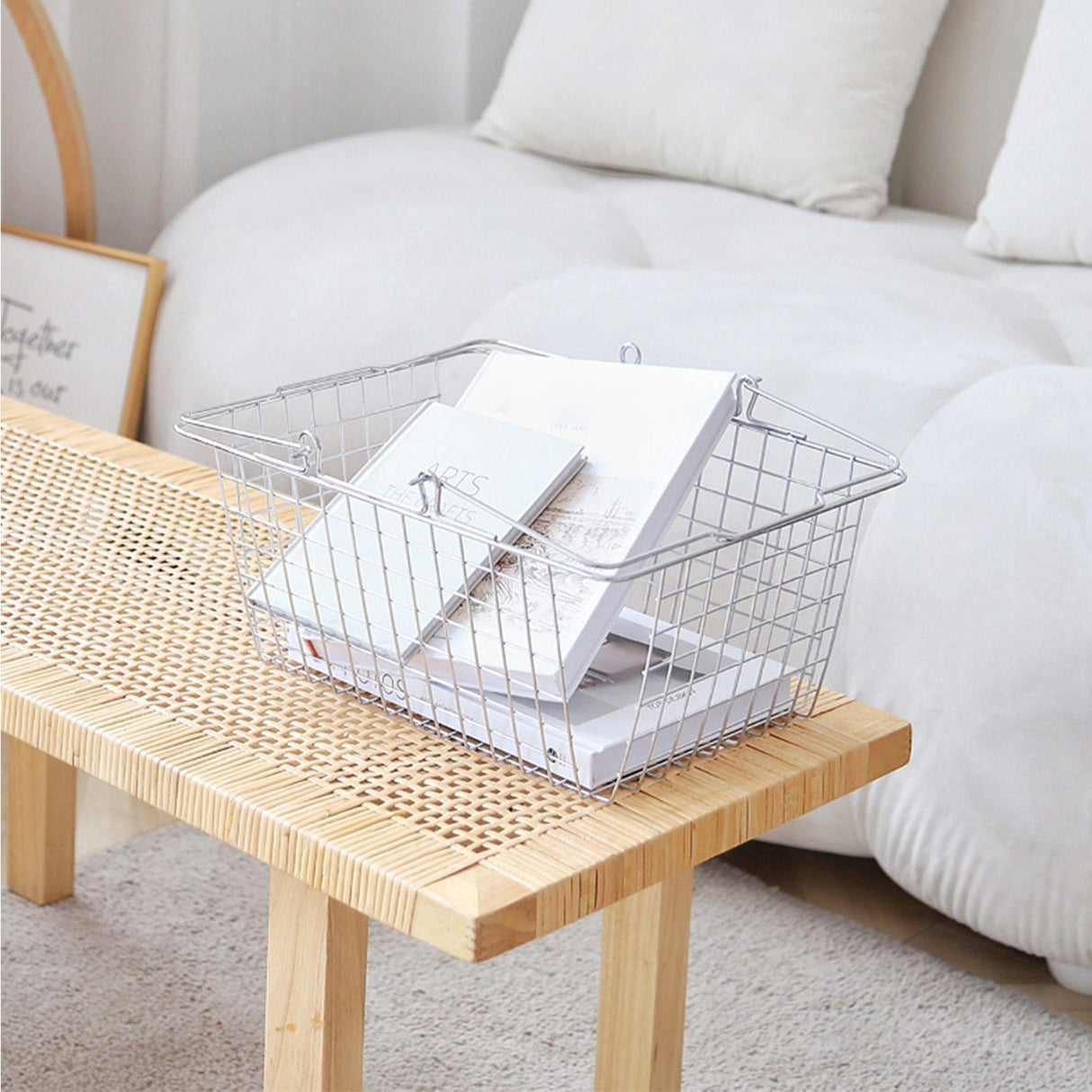 Storage Basket Convenient High Load Bearing Capacity for Bedroom Kitchen Dormitory Supplies Hand Storage Basket