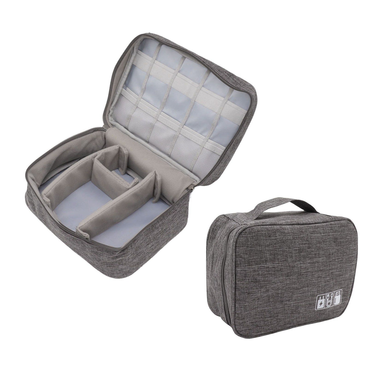 Portable Cord Bag Electronic Accessories Carry Case Waterproof Electronic Storage Bag for Chargers Hard Drives Grey